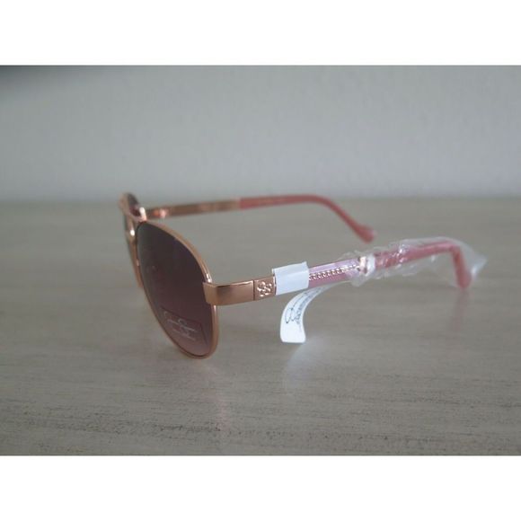 JESSICA SIMPSON J6009 RGDRS Women Pink Gold Aviator Chain Link Sunglasses $50 - Picture 5 of 7